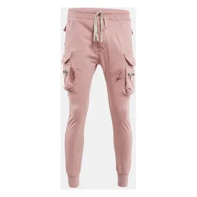 Rick Owens Pink Cotton Knit Mastodon Cargo Pants