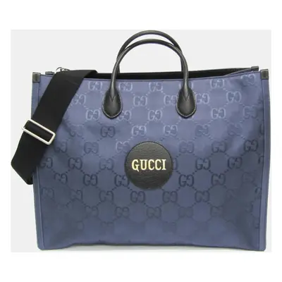 Gucci Off The Grid Nylon Leather Handbag Shoulder Bag Black Navy