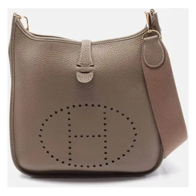 Hermes Brown Leather Evelyne III PM Crossbody Bag