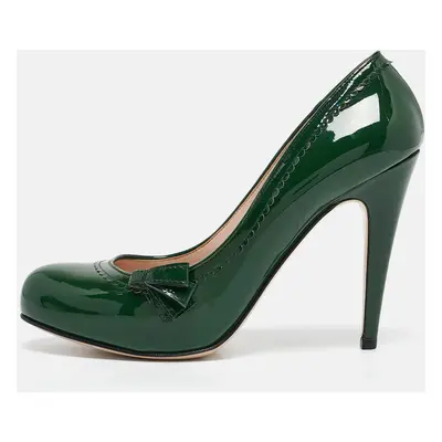 Miu Miu Green Patent Leather Platform Pumps Size