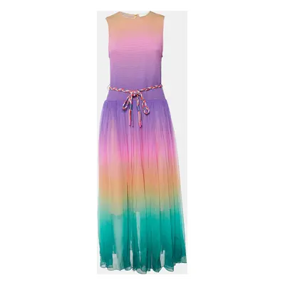 Zimmermann Multicolor Crepe Cira Shirred Midi Dress