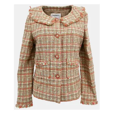 Chanel Multicolor Tweed Single Breasted Jacket Size