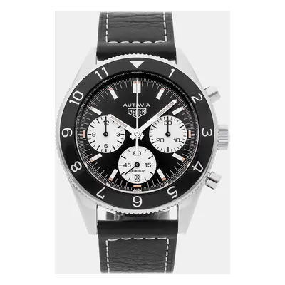 Tag Heuer Black Stainless Steel Autavia Heritage CBE2110.FC8226 Automatic Men's Wristwatch mm