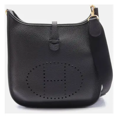 Hermes Black Leather Evelyne III PM Crossbody Bag