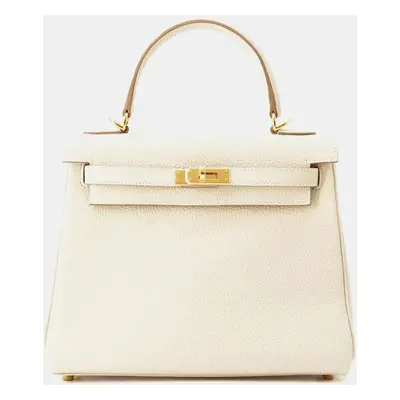 Hermes Craie Togo Leather Kelly Bag