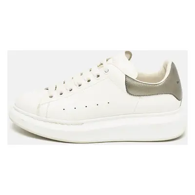 Alexander McQueen White Leather Oversized Lace Up Sneakers Size 39.5