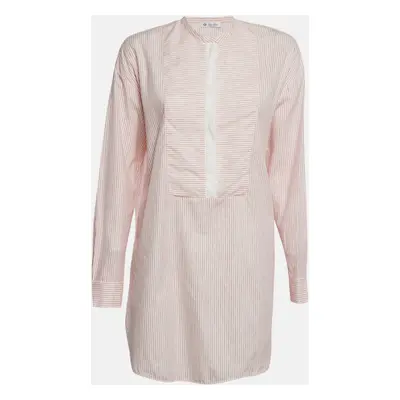 Loro Piana Pink Pinstripe Cotton Blend Tunic Top