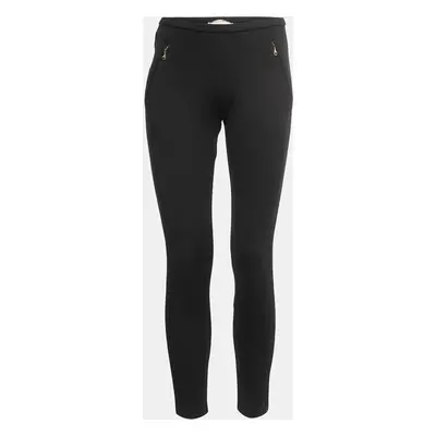 Emilio Pucci Black Knit Front Zip Detail Leggings