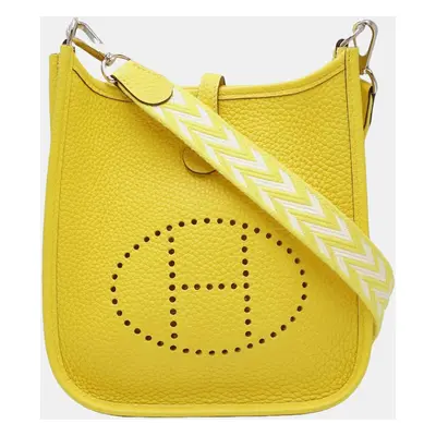 Hermes Yellow Leather Evelyne TPM Crossbody Bag