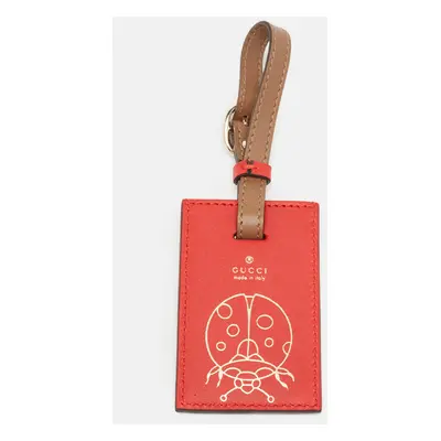 Gucci Red Lady Bag Print Leather Luggage Tag