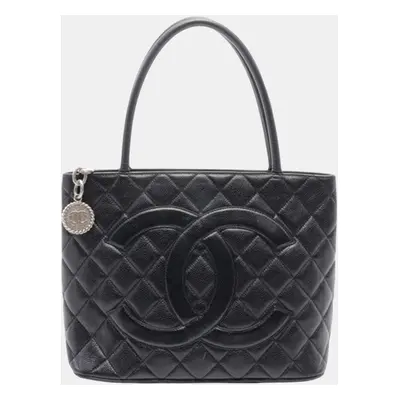 Chanel Black Caviar Medallion Tote