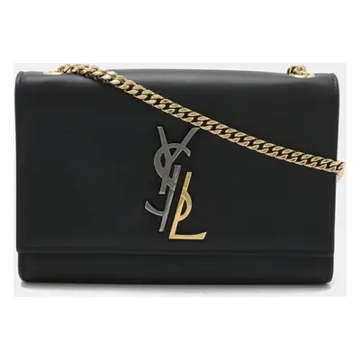 Saint Laurent Black Leather Chain Pochette Shoulder Bag