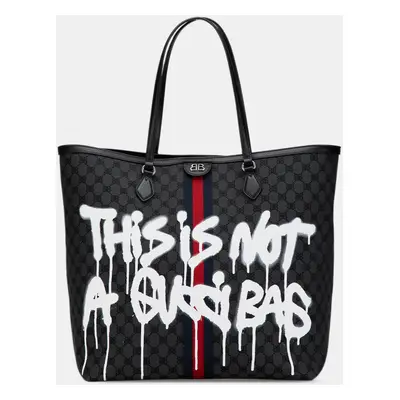 Balenciaga Black The Hacker Project Graffiti BB Supreme Tote