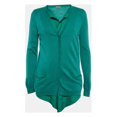 Bottega Veneta Green Cashmere and Silk Layered Cardigan