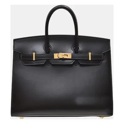 Hermes Black Box Calf Leather Birkin Bag