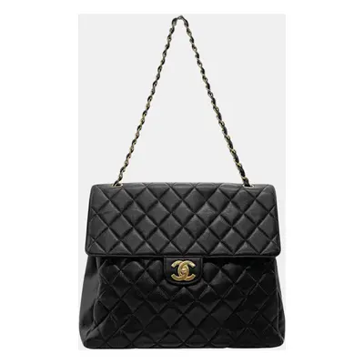 Chanel Black Caviar Leather CC Flap Shoulder Bag