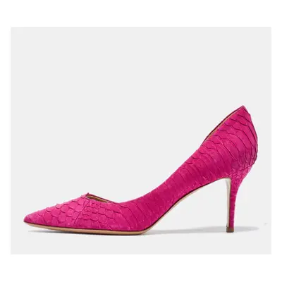 Salvatore Ferragamo Pink Python D'Orsay Pumps Size