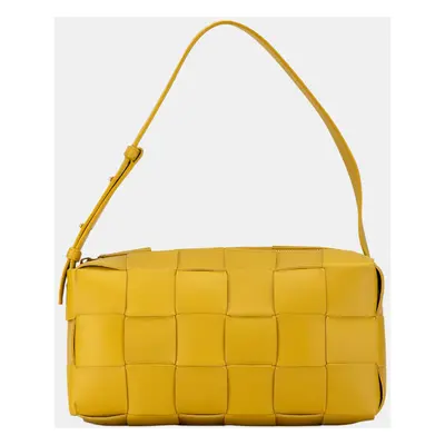 Bottega Veneta Yellow Medium Lambskin Intrecciato Brick Cassette