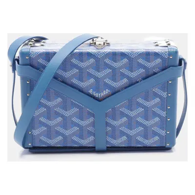 Goyard Blue Canvas Minodiere Trunk Crossbody Bag