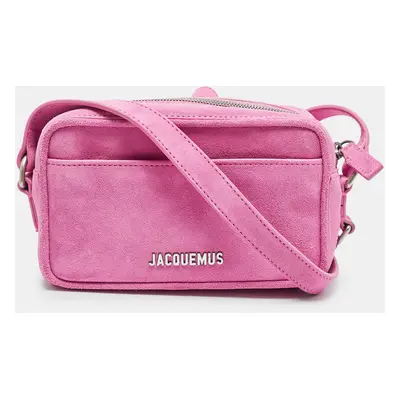 Jacquemus Pink Suede Le Baneto Shoulder Bag