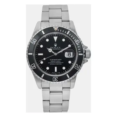 Rolex Black Stainless Steel Submariner Automatic Men's Wristwatch mm