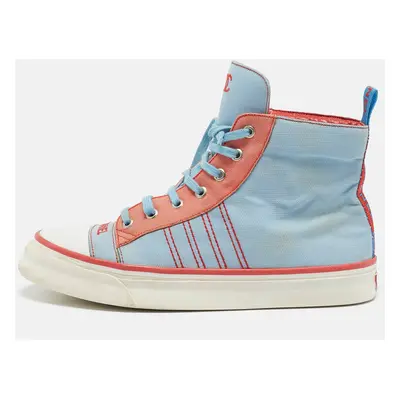 Chanel Blue/Red Denim High Top Sneakers Size