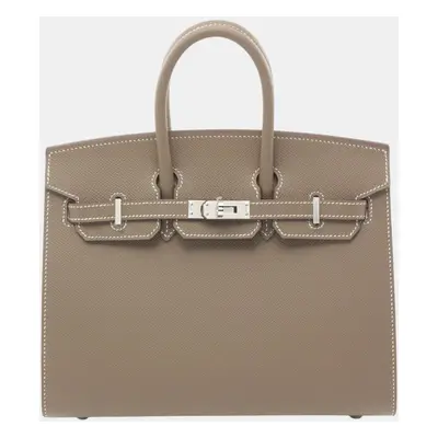 Hermes Brown Leather Birkin Sellier Handbag