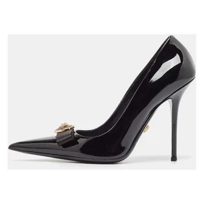 Versace Black Patent Leather Gianni Ribbon Pumps Size