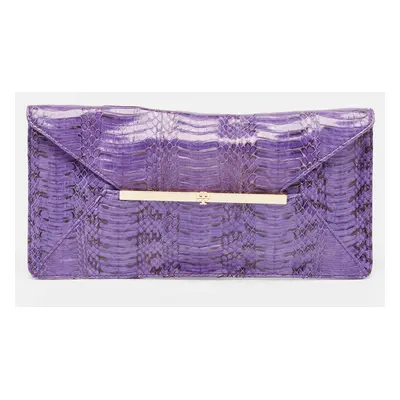 Tory Burch Purple Python Mya Clutch