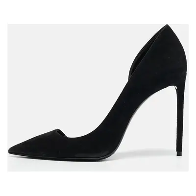 Saint Laurent Black Suede Pointed Toe D'orsay Pumps Size