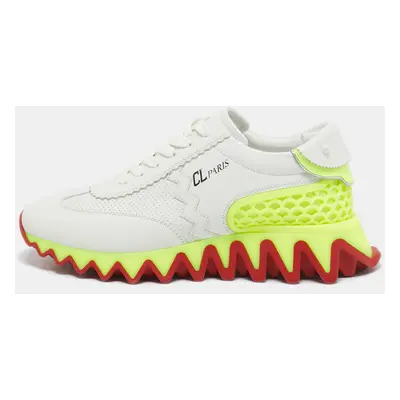 Christian Louboutin Grey Leather Loubi Shark Lace Up Sneakers Size