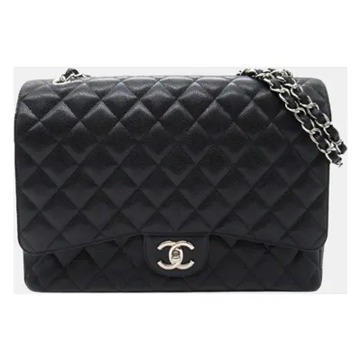 Chanel Black Maxi Classic Caviar Double Flap Bag