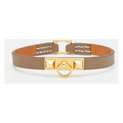 Hermes Micro Rivale Grey Leather Bracelet