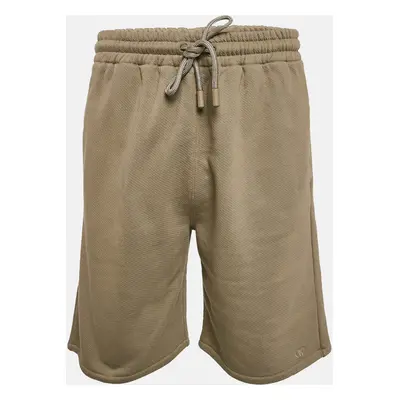 Off-White Khaki Green Cotton Knit Shorts