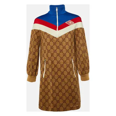 Gucci Brown GG Print Technical Jersey Mini Dress