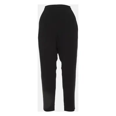 Max Mara Black Crepe Pleated Trousers