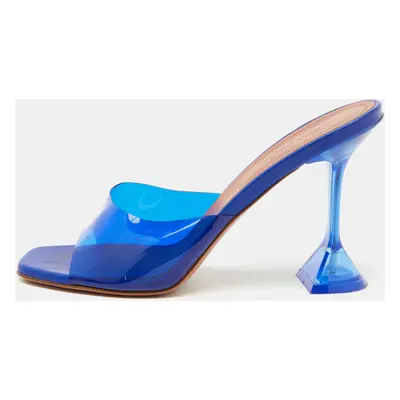 Amina Muaddi Blue PVC Plexiglass Lupita Mules Size