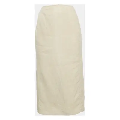 Max Mara Beige Linen Midi Skirt