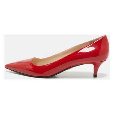 Prada Red Patent Leather Pointed Toe Pumps Size 39.5