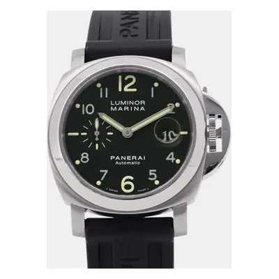 Panerai Black Stainless Steel Luminor Marina PAM00164 Automatic Men's Wristwatch mm