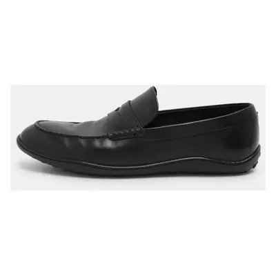 Tod's Black Leather Driver Loafers Size 44.5