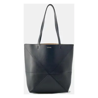 Loewe Puzzle Fold Tote Black Leather Size Medium