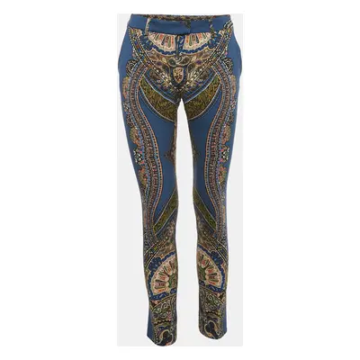 Etro Blue Printed Wool Pants