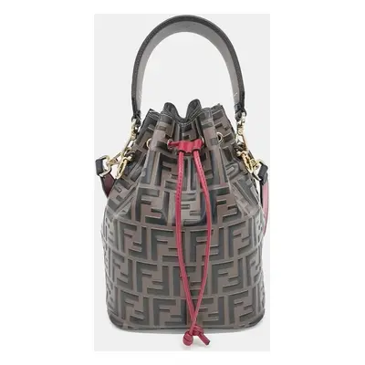 Fendi Black Brown Leather Montresor Bucket Bag