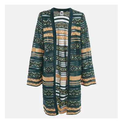 M Missoni Green/Multicolor Knit Long Cardigan