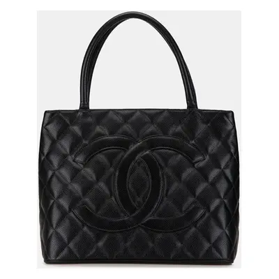 Chanel Black Caviar Medallion Tote