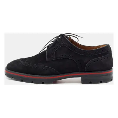 Christian Louboutin Black Suede Hubertus Lace Up Oxford Size