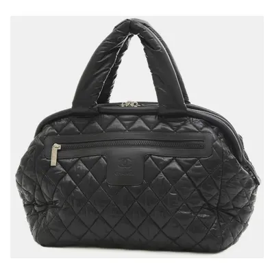 Chanel Black Nylon Coco Cocoon Boston Bag