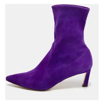 Stuart Weitzman Purple Suede Ankle Booties Size