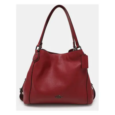 Coach Red Leather Edie Shoulder Bag